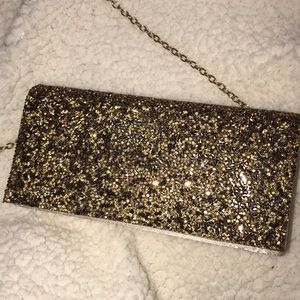 Gold glitter clutch